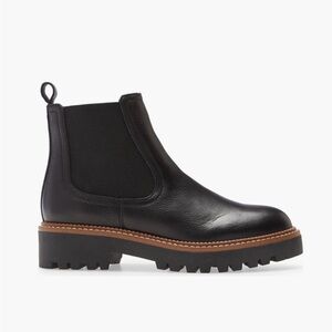 Caslon Black Winter Rain Boots with Elastic Panels and Chunky Sole